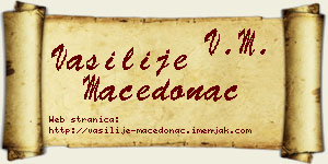 Vasilije Macedonac vizit kartica